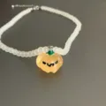 Halloween Lindo Colgante De Calabaza Collar De Cuentas Mujer Regalo Joya Festiva - Estilo 7 (Calabaza Translúcida)