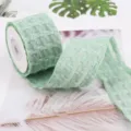 Light green grid chiffon ribbon roll, perfect for DIY crafts, bows and clothing accessories. - Width: 3.8cm * Length: 5 Yards / Light Green