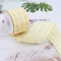 Light yellow checkered chiffon ribbon roll for DIY craft bows and garment accessories. - Width: 3.8cm * Length: 5 Yards / Light Yellow