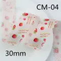 Pink strawberry lace ribbon for DIY hair bows, clothing accessories and gift packaging 30mm - Pink Strawberry Cake Style (CM-04) / Size 5
