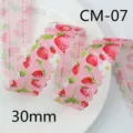 Pink strawberry hollow lace ribbon for DIY hair bows, gift wrapping and craft decor. - Fresh Strawberry Print Style (CM-07)