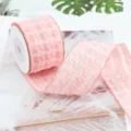 Nastro in chiffon a quadri rosa per fiocchi fai-da-te, artigianato e accessori sartoriali. - 5 * width: 2.5cm * Length: 5 yards = 4.5 meters/Roll
