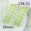 Green checkered hollow lace ribbon for DIY hair accessories and cute event decor. - Green Plaid Style (CM-11)