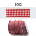Red and white gingham ribbon rolls for gift wrapping, DIY crafts, and handmade bows. - Width 6mm, Length 5 Yards / Red (S002)