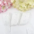 White lace ribbon 3.8cm wavy hollow trim DIY clothing accessories bow making craft fabric - 5 Yards (Approx 4.5m/Roll) / White