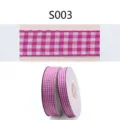 Pink gingham ribbon for gift wrapping, DIY bows and wedding candy boxes. Soft fabric. - Width 6mm, Length 5 Yards / Light Pink (S003)