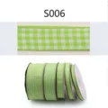 Nastro in tessuto a quadretti verde e bianco per confezioni regalo, fai da te e fiocchi. - Larghezza 6mm, Lunghezza 5 Yard / Verde (S006)