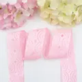 Ruban de dentelle creux rose 3.8cm motif vague pour accessoires de couture DIY - Rose