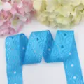 Ruban de dentelle creux bleu de 3.8cm pour nœuds DIY et accessoires de couture textile. - Bleu