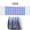 Nastro in tessuto a quadri blu e bianco per confezioni regalo, artigianato fai da te, 1 rotolo. - Larghezza 6mm, Lunghezza 5 Yard / Blu (S008)