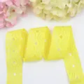 Ruban creux jaune 3.8cm motif vague nœud DIY accessoires de vêtement matériel d'artisanat - Jaune