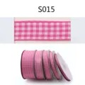 Rotolo di nastro in tessuto a quadretti rosa e bianco per confezioni regalo e fai da te. - Larghezza 6mm, Lunghezza 5 Yard=4.5m/Rotolo / Quadri Rosa e Bianco (S015)