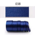 Solid blue satin ribbon polyester fabric for gift packaging wedding decoration and cake box. - 6mm Wide (25 Yards/Roll) / Dark Blue (038)