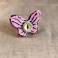 Y2K roze vlinderring met glazen oogdetail, schattige en coole harsvingerring. - Roze Vlinder (2*)