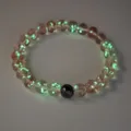 Luminous glowing crystal bead bracelet night light fashion jewelry gift for women men - 10mm / Pink