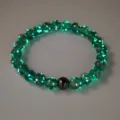 Glow in the dark starry glass goldstone beaded bracelet for women and men anti-anxiety - 10mm / Fruit Green