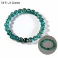 Green starry glass gold sand luminous bracelet for men and women 7# fruit green bead - 8mm / Fruit Green
