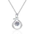 S925 Sterling Silver Moissanite Lucky Bag Pendant Necklace Dancing Stone Clavicle Chain for Women - 925 Silver / 0.5ct Moissanite
