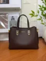 Bolso tote marrón oscuro para mujer, elegante bolso de mano práctico para el trabajo. - Café