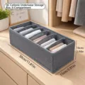 Foldable 6-grid fabric underwear storage box, drawer organizer for clothes and socks. - Cationic Underwear Storage Box 6 Grids