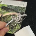 Braccialetto a farfalla in argento con pietre di zircone rosa e bianche per donne - Bracciale Farfalla Zirconia Rosa / Argento