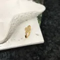 Bague ouverte détail en or motif étoile, bijou de doigt chic minimaliste et élégant. - Style 11