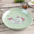 Leuk groen keramisch eenhoorn sieradenbordje verguld klein dessertbord voor opbergdienblad - Zoals Afgebeeld Kleine Maat / Ronde Eenhoorn Groen