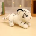Cute simulation white tiger plush toy soft stuffed animal doll sleeping pillow gift for kids - 25cm / White
