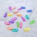 Colorful candy color duckbill hair clips detail view, minimalist Korean style hair accessories. - Multicolor