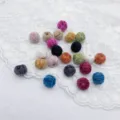 Retro plush velvet round beads DIY jewelry accessories handmade earring charm craft supplies - Mixed