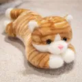 Cute glowing cat plush toy, soft stuffed animal doll for kids birthday gift and room decor - Lying Down / 35x15x14cm