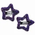 Korean plush star hair clips cute woolen hairpin fashion hair accessories for kids 2pcs - Purple