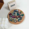 Πολύχρωμες υφασμάτινες χάντρες λεοπάρ print DIY χειροποίητες μεγάλες τρύπες αξεσουάρ - Πολύχρωμο