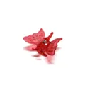 Red transparent butterfly hair claw clip small acrylic hair accessory for daily styling - Burgundy
