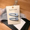 Elegant light blue hollow duckbill hair clips for women and girls, stylish fringe side hair barrettes. - Silver Gray