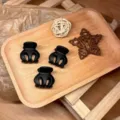 Matte black mini hair claw clip set for women girls, cute pumpkin hair accessory for buns. - Medium 3-Piece Set