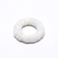 White fluffy velvet hair scrunchie durable elastic hair tie for women and girls daily wear - White