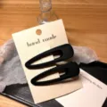Matte black geometric hollow duckbill hair clips set for women fashion daily styling. - Black