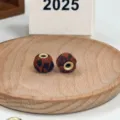Leopard print cloth bead DIY handmade large hole bead jewelry accessory for phone chain. - 10#