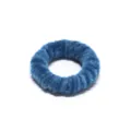 Blue velvet chenille stem hair scrunchie DIY handmade hair accessory elastic hair rope. - Denim Blue