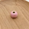 Pink plush felt bead with metal hole, handmade spacer bead for DIY phone chains and jewelry. - 3#