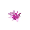 Pink translucent butterfly shaped plastic plant and hair clip variant with metal spring. - Violet