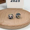 Leopard print fabric beads DIY handmade large hole bead mobile phone bag chain accessory detail - 12#
