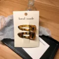 Tortoise shell hair clips transparent hollow hairpin set fashion side clips for women styling - Amber