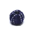 Dark blue fabric spacer bead with white stitching, round DIY charm for handmade bracelets. - 5#Navy Blue