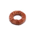 Brown velvet hair scrunchie fuzzy hair tie DIY handmade accessory for autumn and winter daily wear - Deep Orange