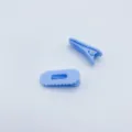 Light blue wavy oval hair clip candy color duckbill clip for women and kids side bangs styling. - Blue