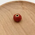 Red fuzzy felt bead with gold metal hole for DIY phone strap, bag chain and jewelry accessories - 7#