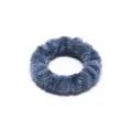 Blue velvet hair scrunchie elastic hair tie plush winter hair accessories for daily wear. - Blue