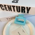 Light blue matte square hair claw clip, minimalist medium candy color hair accessory. - 5cm Square Block / Sky Blue